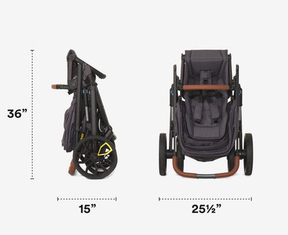 Veer Switch&Roll Luxe Single-to-Double Stroller Bundle with Leather Kit - Black Onyx (One Box) - BOX-SNR-LEA-BONX