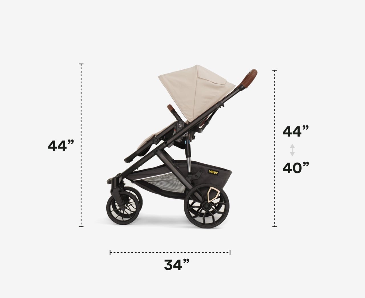 Veer Switch&Roll Luxe Single-to-Double Stroller Bundle with Leather Kit - Black Onyx (One Box) - BOX-SNR-LEA-BONX