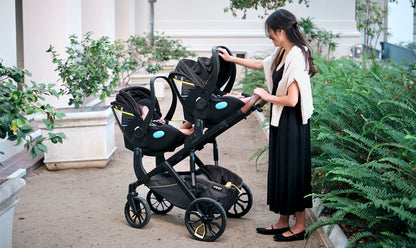 Veer Switch&Roll Luxe Single-to-Double Stroller Bundle with Leather Kit - Black Onyx (One Box) - BOX-SNR-LEA-BONX