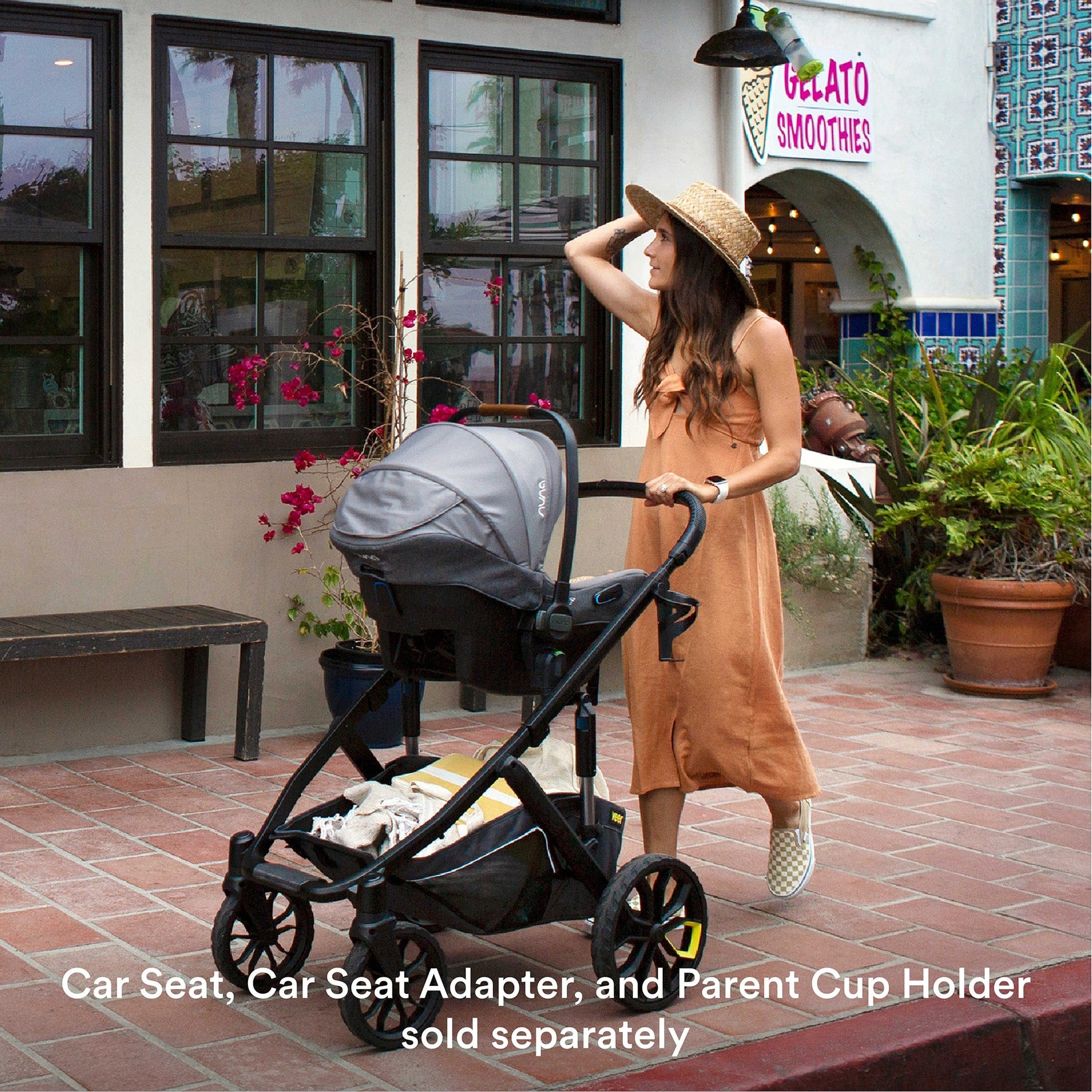 Veer Switch&Roll Luxe Single-to-Double Stroller Bundle with Leather Kit - Brown Mica - BUN-SNR-LEA-BMIC