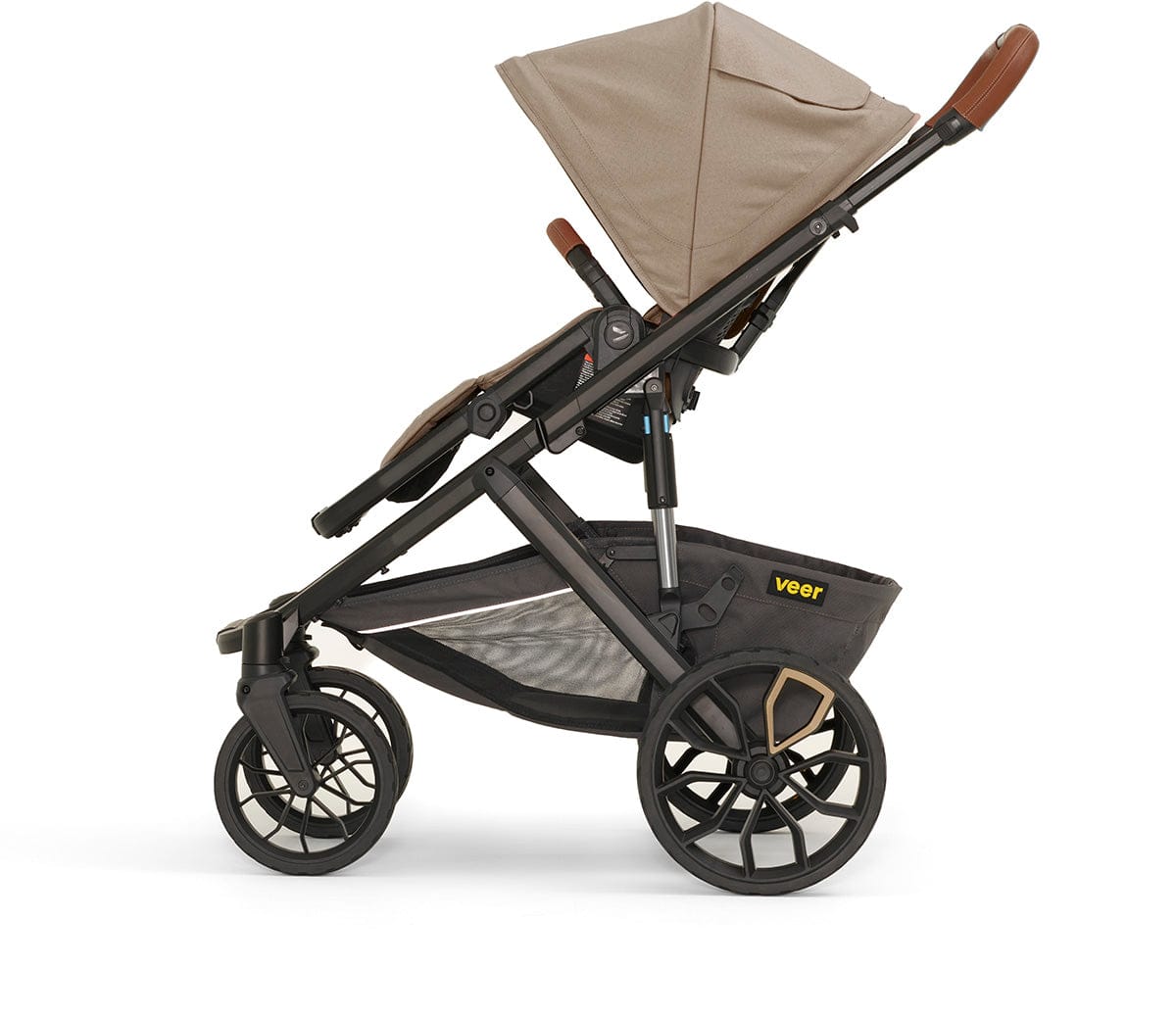 Veer Switch&Roll Luxe Single-to-Double Stroller + Color Kit Luxe Bundle - Brown Mica - SBSEAT-SBROLL-SKIT-2-BMIC