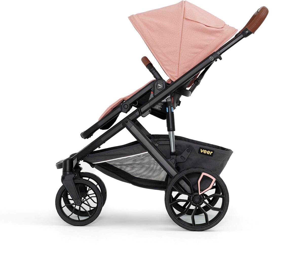 Veer Switch&Roll Luxe Single-to-Double Stroller + Color Kit Luxe Bundle - Rose Quartz - SBSEAT-SBROLL-SKIT-2-RQTZ
