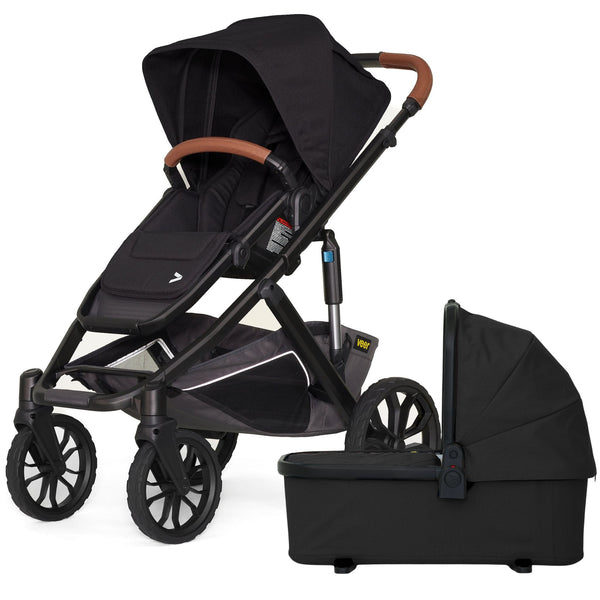 Veer Switch&Roll Luxe Single-to-Double Stroller with Leather Kit + Bassinet Bundle