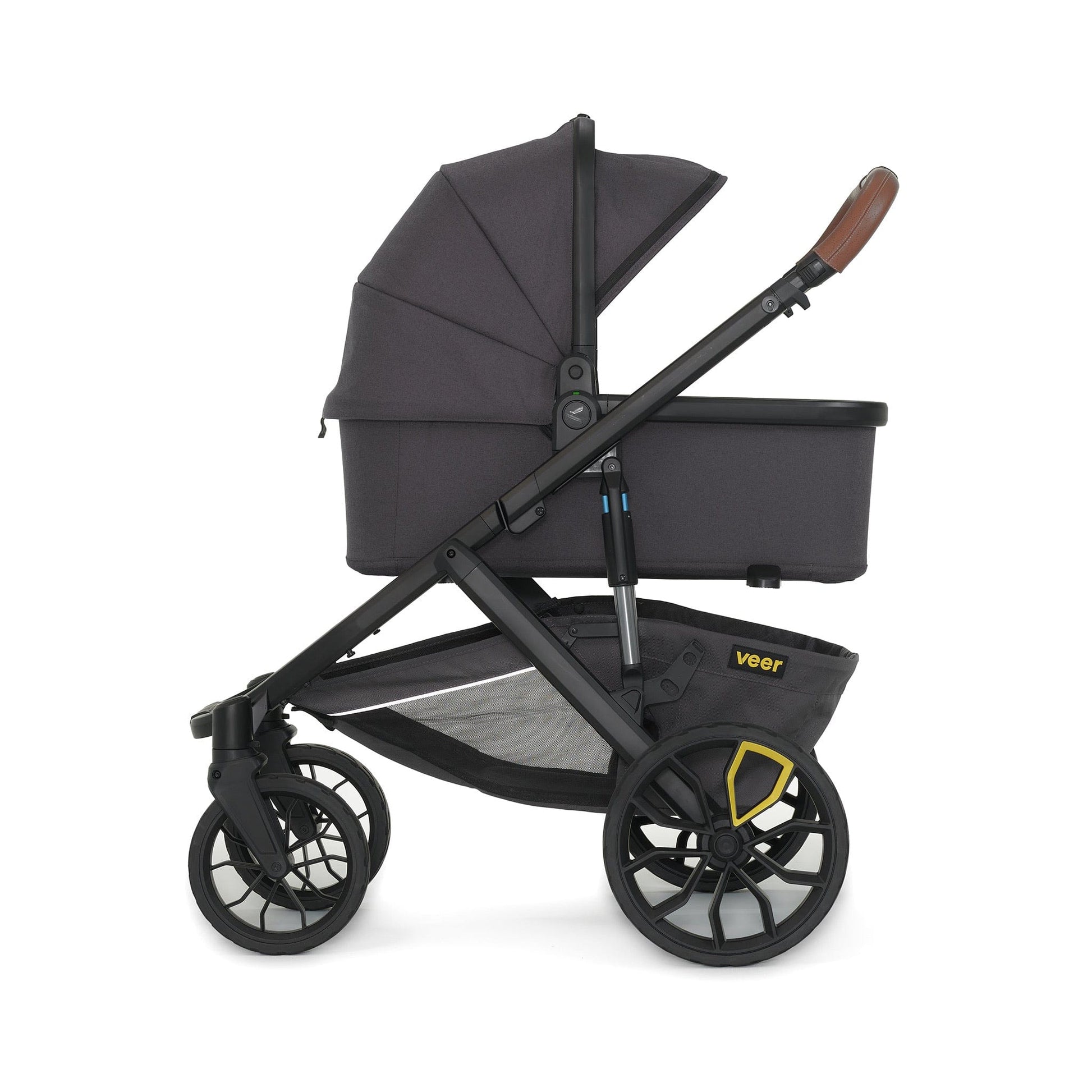 Veer Switch&Roll Luxe Single-to-Double Stroller with Leather Kit + Bassinet Bundle