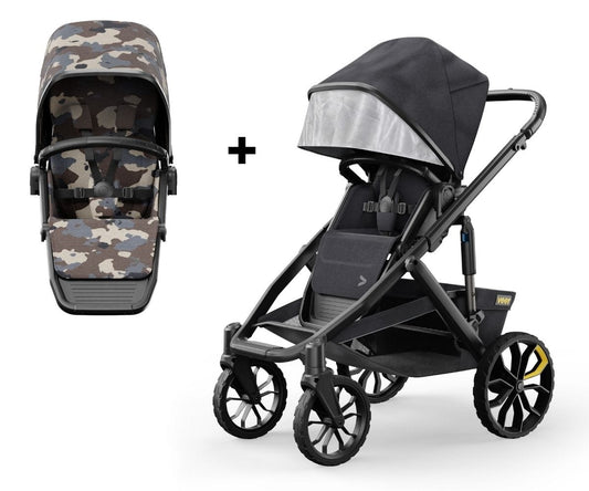 Veer Switch&Roll Single-to-Double Stroller + Color Kit Bundle - Camo - SBSEAT-SBROLL-SKIT-CAMO