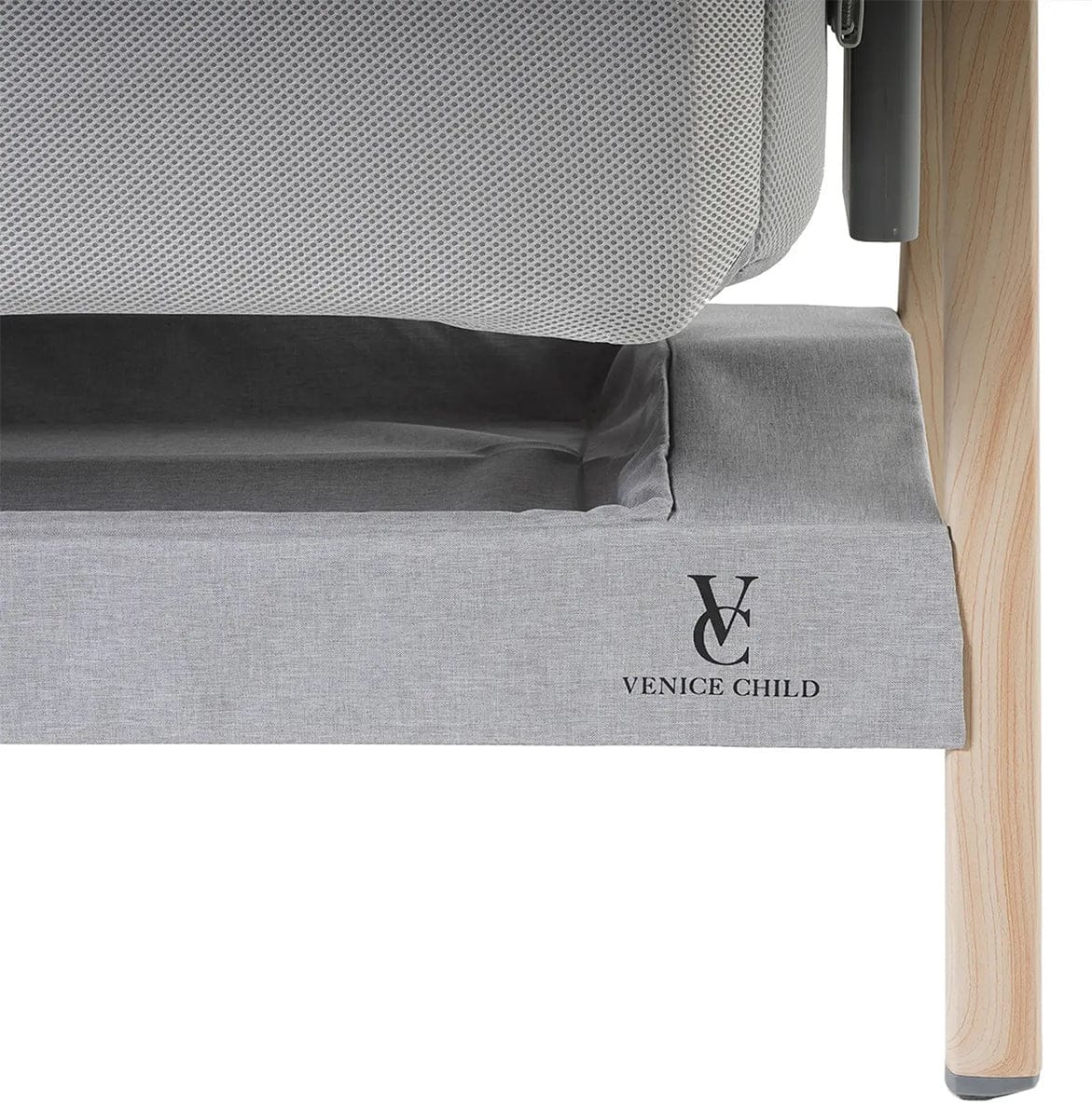 Venice Child California Dreaming Bedside Bassinet - Gray Wood - VCHD-CD02W-01