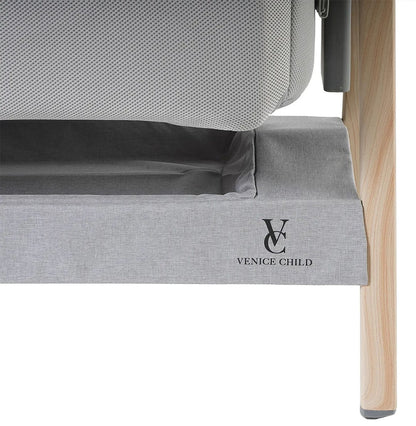 Venice Child California Dreaming Bedside Bassinet - Gray Wood - VCHD-CD02W-01