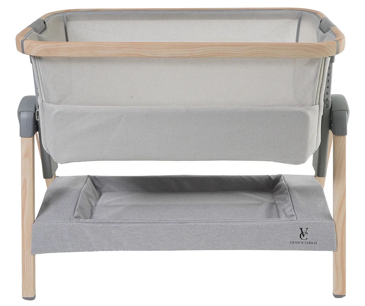 Venice Child California Dreaming Bedside Bassinet - Gray Wood - VCHD-CD02W-01