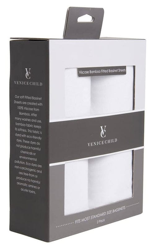 Venice Child Viscose from Bamboo Bassinet Sheets - Off White (2 Pack) - VCHD-BS00-24