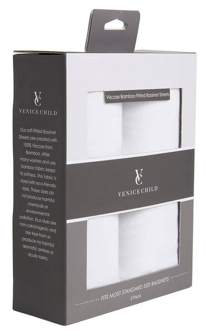 Venice Child Viscose from Bamboo Bassinet Sheets - Off White (2 Pack) - VCHD-BS00-24