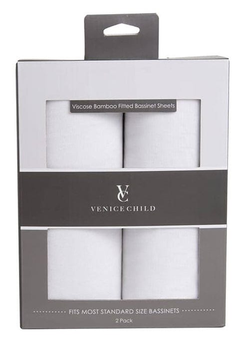 Venice Child Viscose from Bamboo Bassinet Sheets - Off White (2 Pack) - VCHD-BS00-24