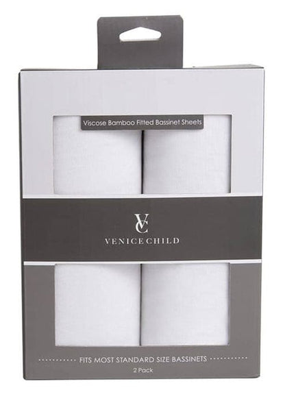 Venice Child Viscose from Bamboo Bassinet Sheets - Off White (2 Pack) - VCHD-BS00-24