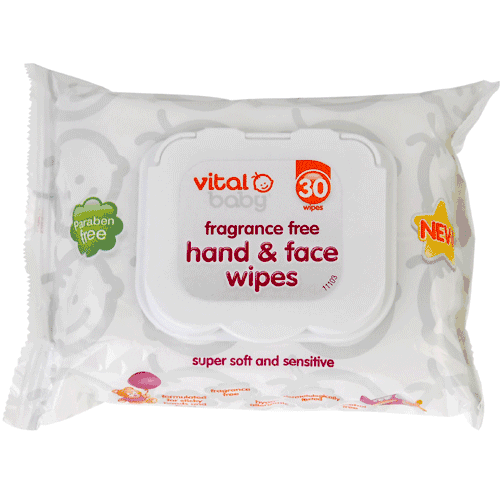 Vital Baby Fragrance Free Hand & Face Wipes