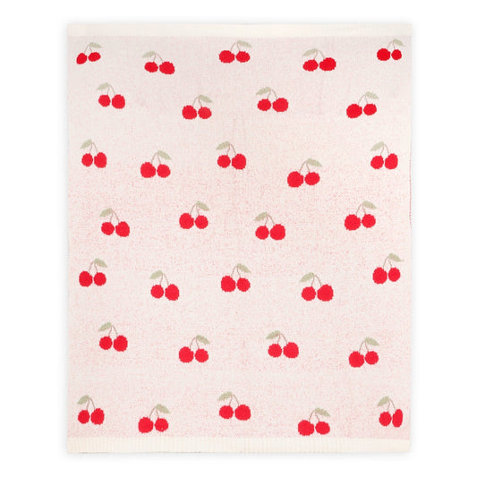 Viverano Organics Cherry Organic Baby Blanket + Ring Rattle Toy Gift Set - Natural, One Size