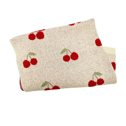Viverano Organics Cherry Organic Baby Blanket + Ring Rattle Toy Gift Set - Natural, One Size