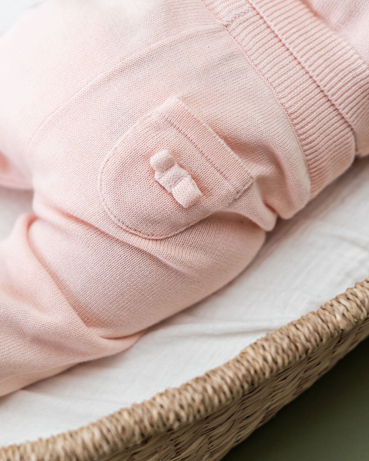 Viverano Organics Milan Knit Baby Pocket Pants - Blush, 3-6M