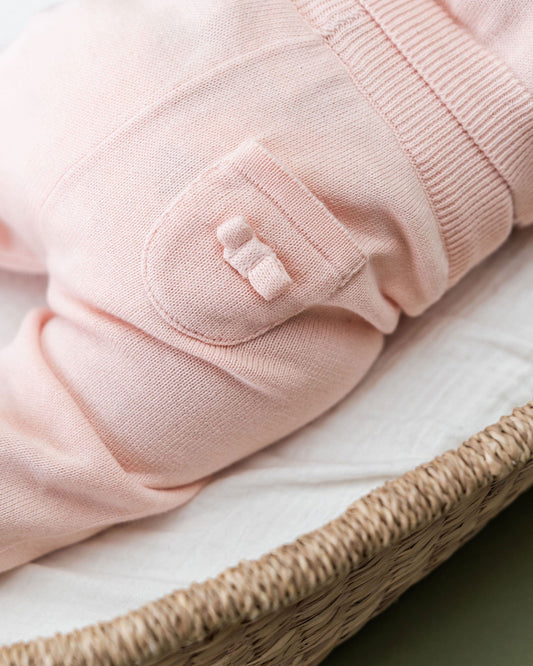 Viverano Organics Milan Knit Baby Pocket Pants - Blush, 3-6M