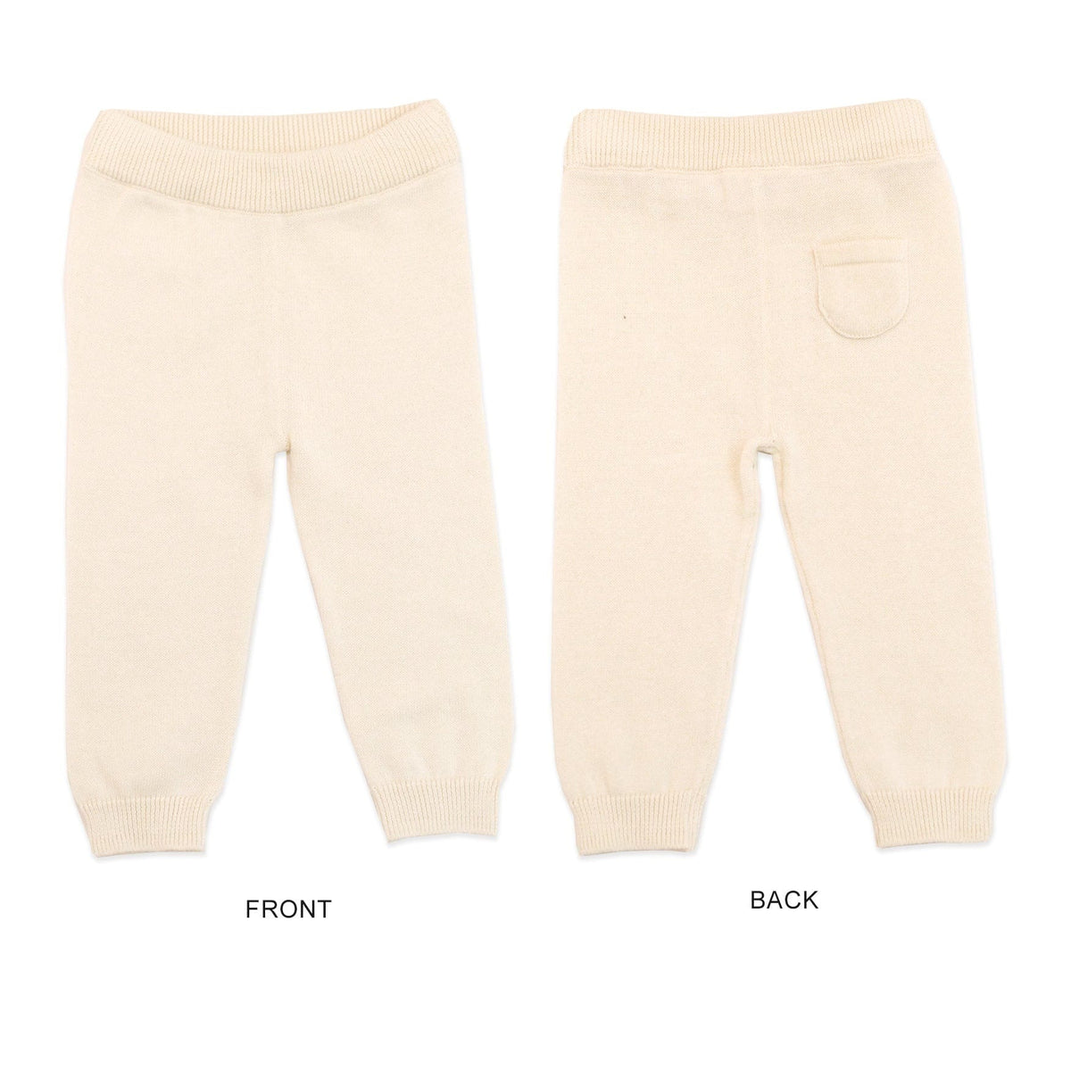 Viverano Organics Milan Knit Baby Pocket Pants - Cream, 3-6M