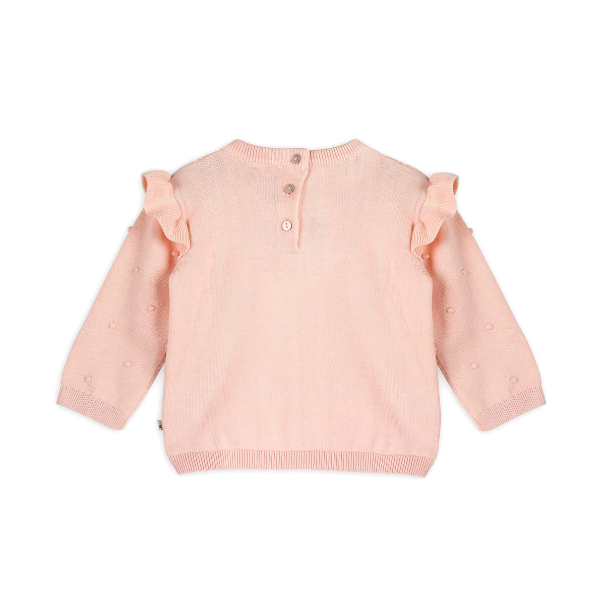 Viverano Organics Milan Knit Baby Ruffle & Bobble Pullover Sweater - Blush, 0-3M