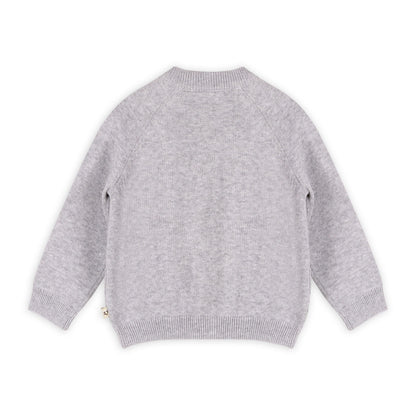 Viverano Organics Milan Organic Knit Baby Button Cardigan Sweater - Heather Grey, 12-18M