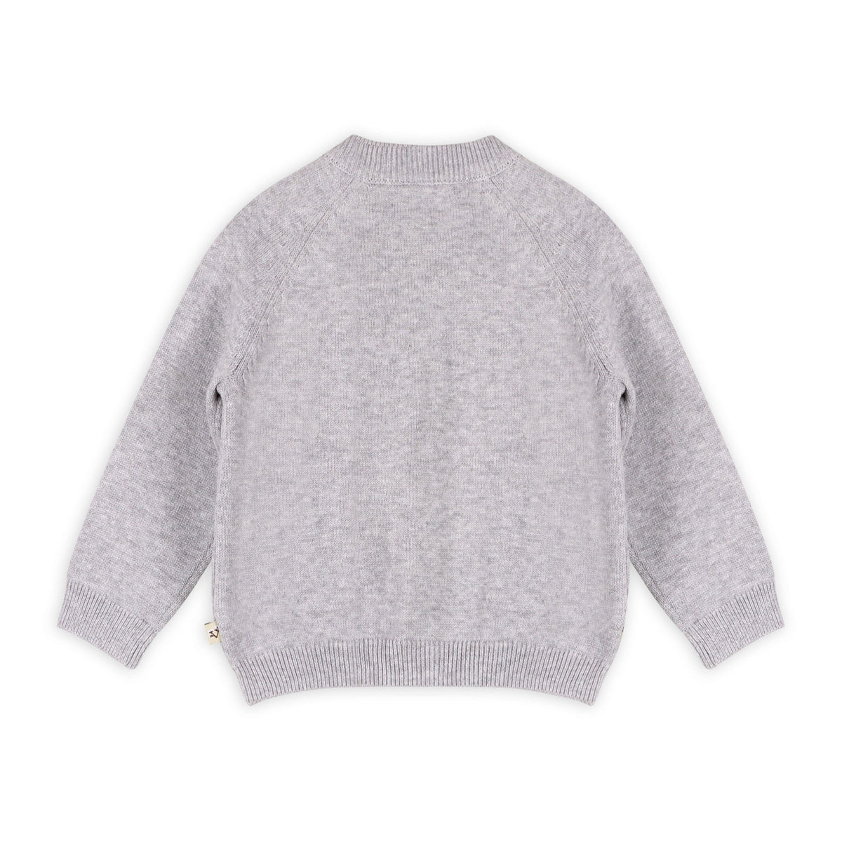 Viverano Organics Milan Organic Knit Baby Button Cardigan Sweater - Heather Grey, 6-12M