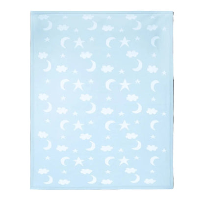 Viverano Organics Moon & Stars Dream Organic Baby Jacquard Knit Blanket - Baby Blue, One Size