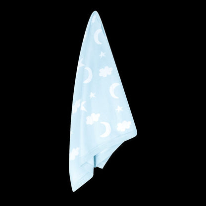 Viverano Organics Moon & Stars Dream Organic Baby Jacquard Knit Blanket - Baby Blue, One Size