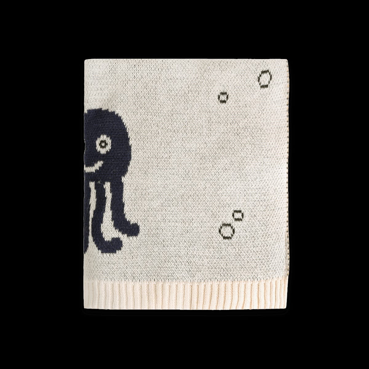 Viverano Organics Ocean Life - 3D Jacquard Sweater Knit Baby Blanket (Organic Cotton) - Natural, One Size