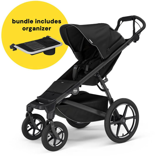 Thule Urban Glide 4-Wheel All-Terrain Stroller + Organizer Bundle - Black