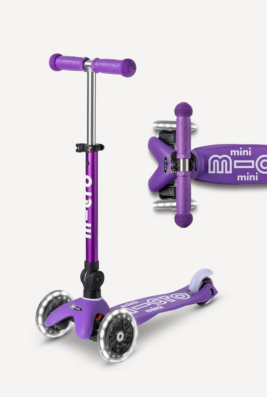Micro Kickboard Micro Mini Deluxe Foldable LED Scooter - Purple - MMD199