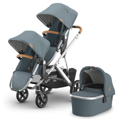 UPPAbaby Vista V3 Double Stroller with RumbleSeat V3 + Bassinet Bundle - Callum - DBL-V3-BAS-0303-VSO-NA-CLM