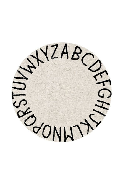 Lorena Canals Round Rug - ABC - Natural/Black (5') - C-ABC-NBK