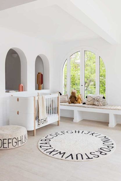 Lorena Canals Round Rug - ABC - Natural/Black (5') - C-ABC-NBK