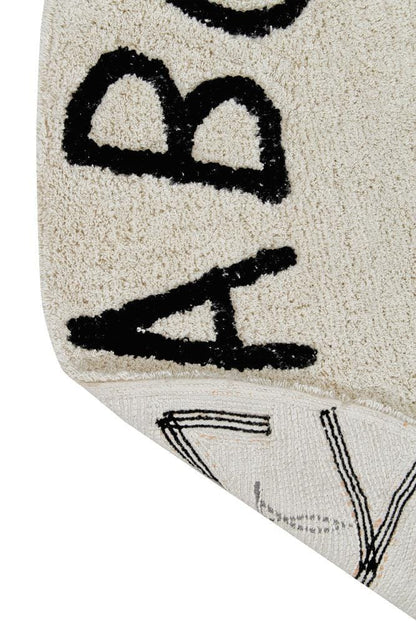 Lorena Canals Round Rug - ABC - Natural/Black (5') - C-ABC-NBK