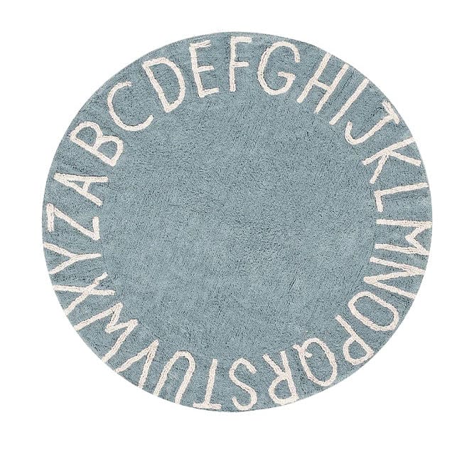 Lorena Canals Round Rug - ABC - Vintage Blue/Natural (5') - C-ABC-VBN