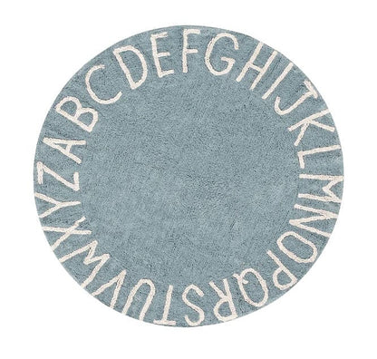 Lorena Canals Round Rug - ABC - Vintage Blue/Natural (5') - C-ABC-VBN