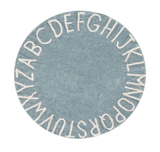 Lorena Canals Round Rug - ABC - Vintage Blue/Natural (5') - C-ABC-VBN