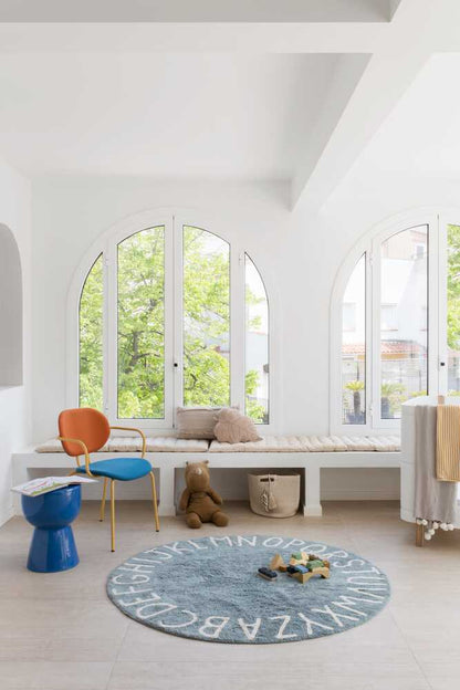 Lorena Canals Round Rug - ABC - Vintage Blue/Natural (5') - C-ABC-VBN