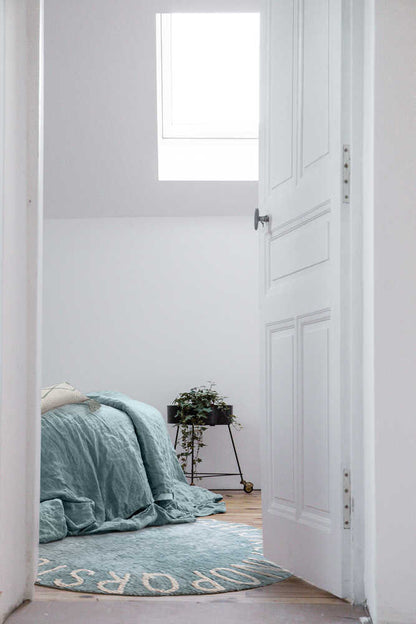 Lorena Canals Round Rug - ABC - Vintage Blue/Natural (5') - C-ABC-VBN