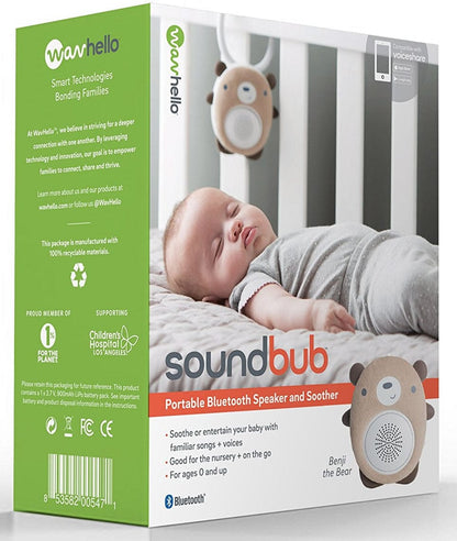 WavHello Soundbub Bluetooth Speaker & Baby Soother - Bear - WH-21-440