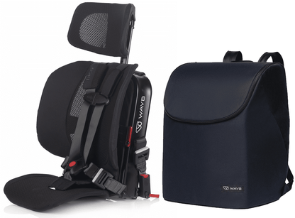 WAYB Pico Forward Facing Travel Car Seat + Deluxe Travel Bag Bundle - Jet - CSTPI-JT-002-DLXBAG