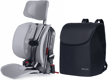 WAYB Pico Forward Facing Travel Car Seat + Deluxe Travel Bag Bundle - Slate