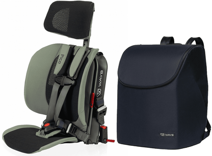 WAYB Pico Forward Facing Travel Car Seat + Deluxe Travel Bag Bundle - Woodland (Albee Exclusive color, 2020 Model) - CSTPI-WL-002-DLXBAG