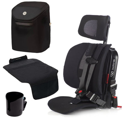 WAYB Pico Forward Facing Travel Car Seat + Essentials Bundle - Jet / Onyx - CSTPI-JT-002-ESSENTIALS