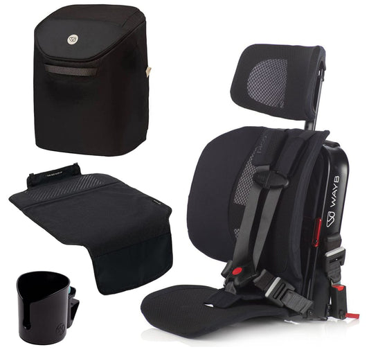 WAYB Pico Forward Facing Travel Car Seat + Essentials Bundle - Jet / Onyx - CSTPI-JT-002-ESSENTIALS