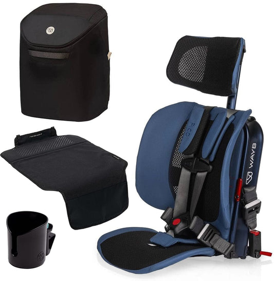 WAYB Pico Forward Facing Travel Car Seat + Essentials Bundle - Midnight / Onyx - CSTPI-MS-002-ESSENTIALS