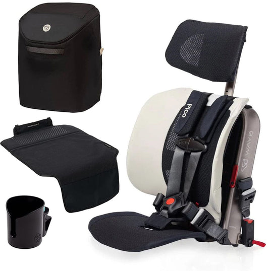 WAYB Pico Forward Facing Travel Car Seat + Essentials Bundle - Stardust / Onyx - CSTPI-SD-002-ESSENTIALS