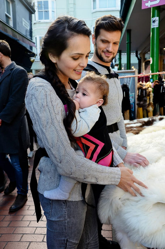 We Made Me Venture+ 2 in 1 Toddler Carrier - Bubblegum Grey Black Zigzag - 20116-WMM