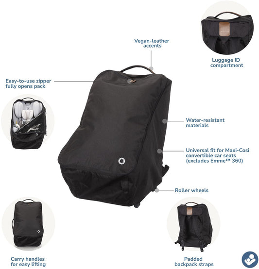 Wheeled Car Seat Travel Bag - CC365BLK3