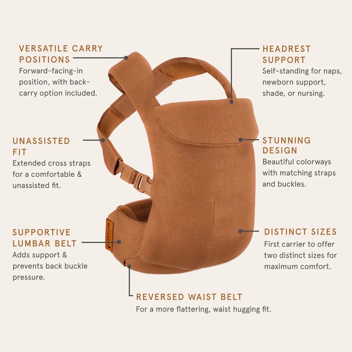 WildBird Aerial Buckle Baby Carrier, XS - XL - Sparrow - SC-BC1Sparrow-XSXL